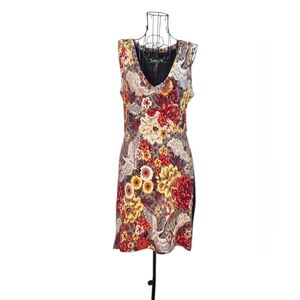 Desigual Floral Tapestry Sheath Dress V-Neck Sleeveless EUR M / US 4-6